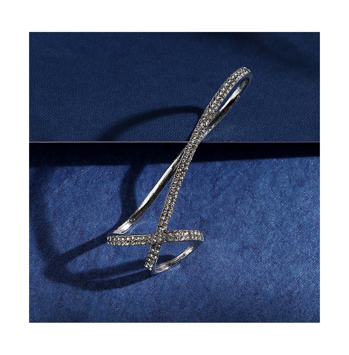 Sohi Intertwine Cocktail Ring In Silver