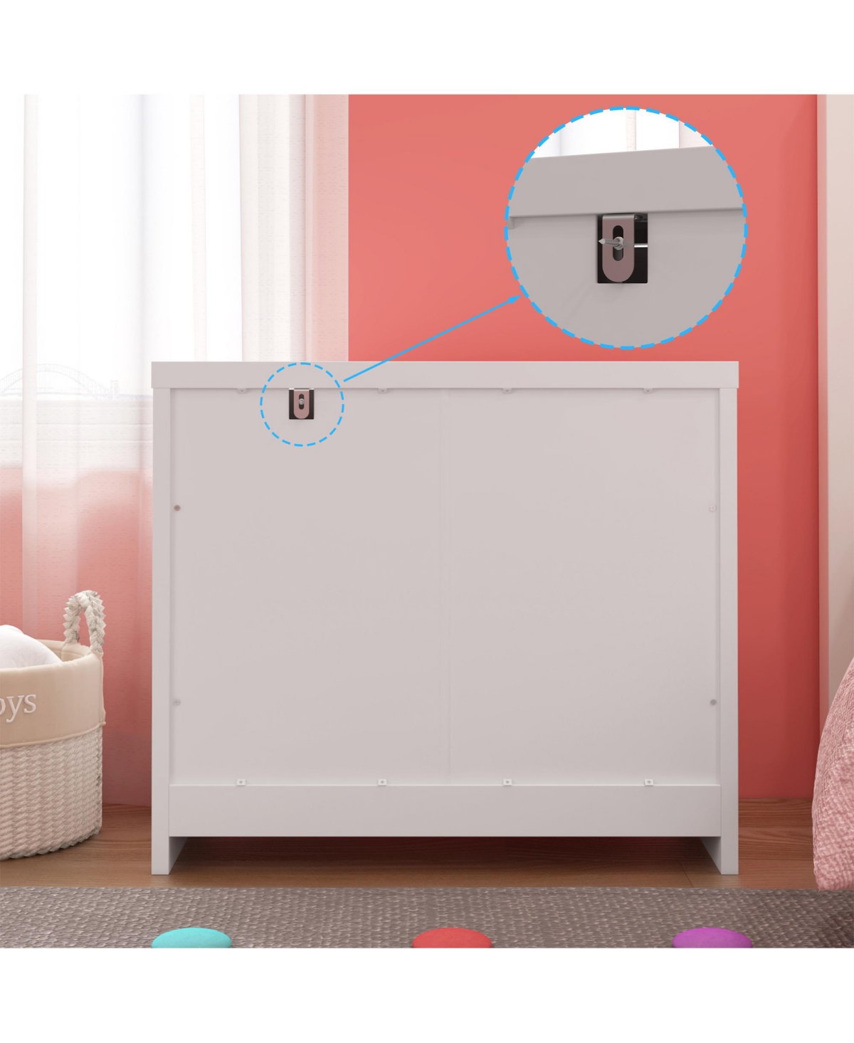 HomseeStorage Dresser Organizer Nightstand With 2 Drawers - White