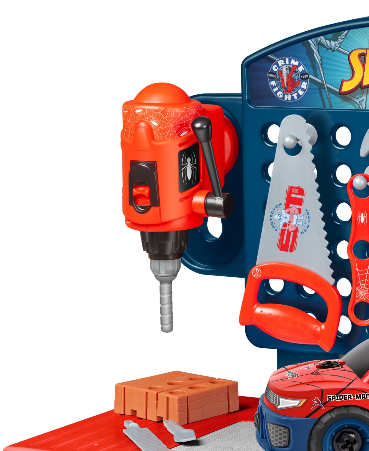 World Tech Toys Spider-man Tool Bench Playset With Take Apart Car In Multi