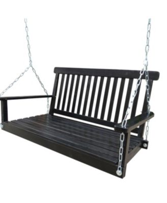 Front Porch Swing with Armrests Comfortable Outdoor Seating for Relaxation