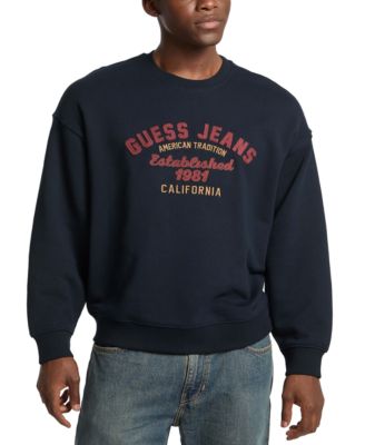 GUESS JEANS - Men's Relaxed Fit Vintage Long Sleeve Logo Graphic Sweatshirt