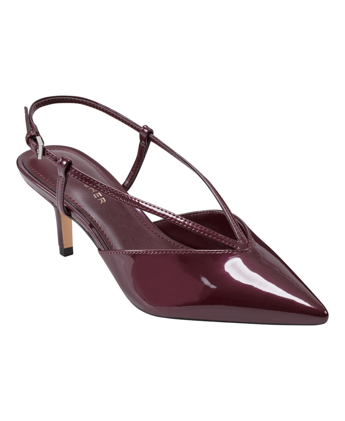 Marc Fisher Women's Avila Slingback Kitten Heel Pumps In Merlot Patent