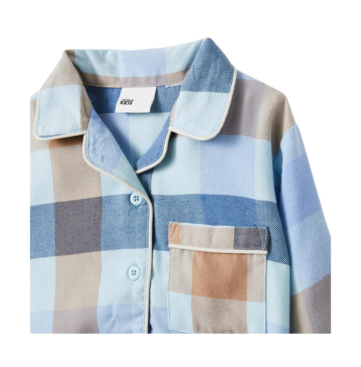 Cotton On Boys Harvey Long Sleeve Pyjama Set -winters check