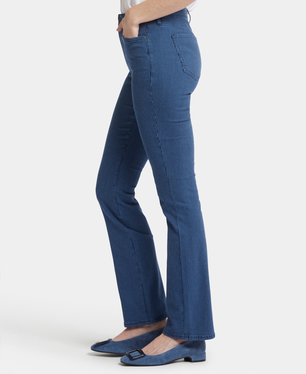 Shop Nydj Women's Billie Mini Bootcut Jeans In Icy Stripe