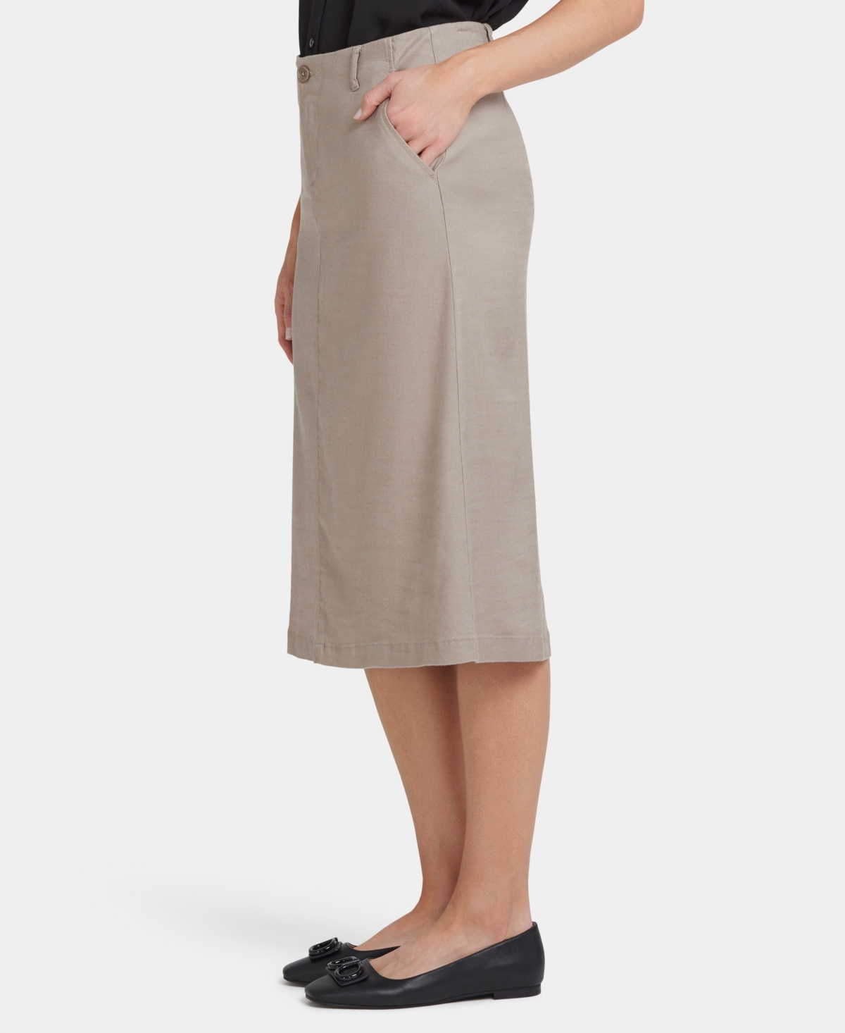 Nydj Marilyn Linen Blend A-line Skirt In Saddlewood