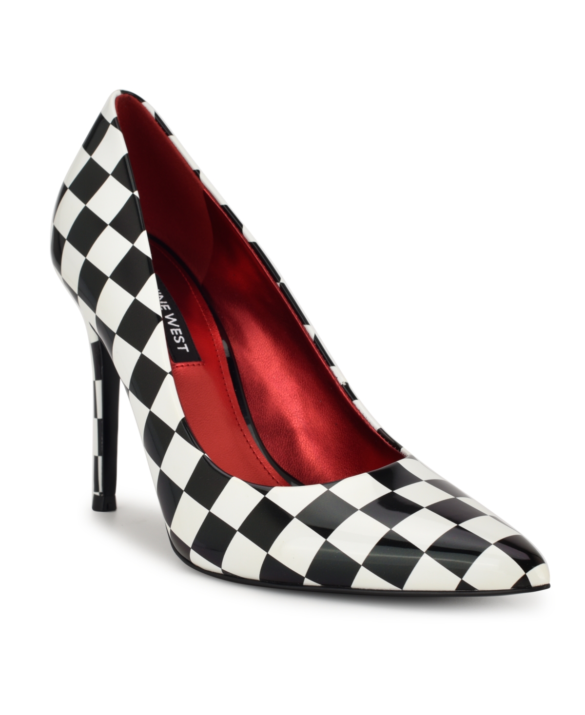 Nine West Women's Fresh Slip-on Stiletto Pumps In Checkered Patent
