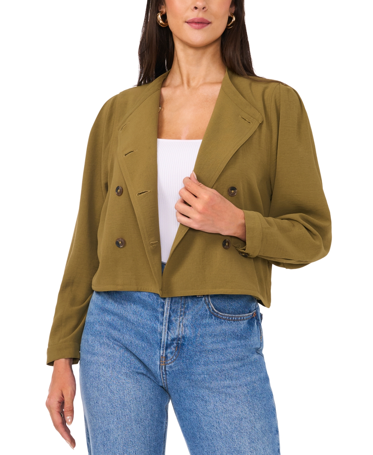 VINCE CAMUTO WOMEN'S DOUBLE-BREASTED CROPPED JACKET 