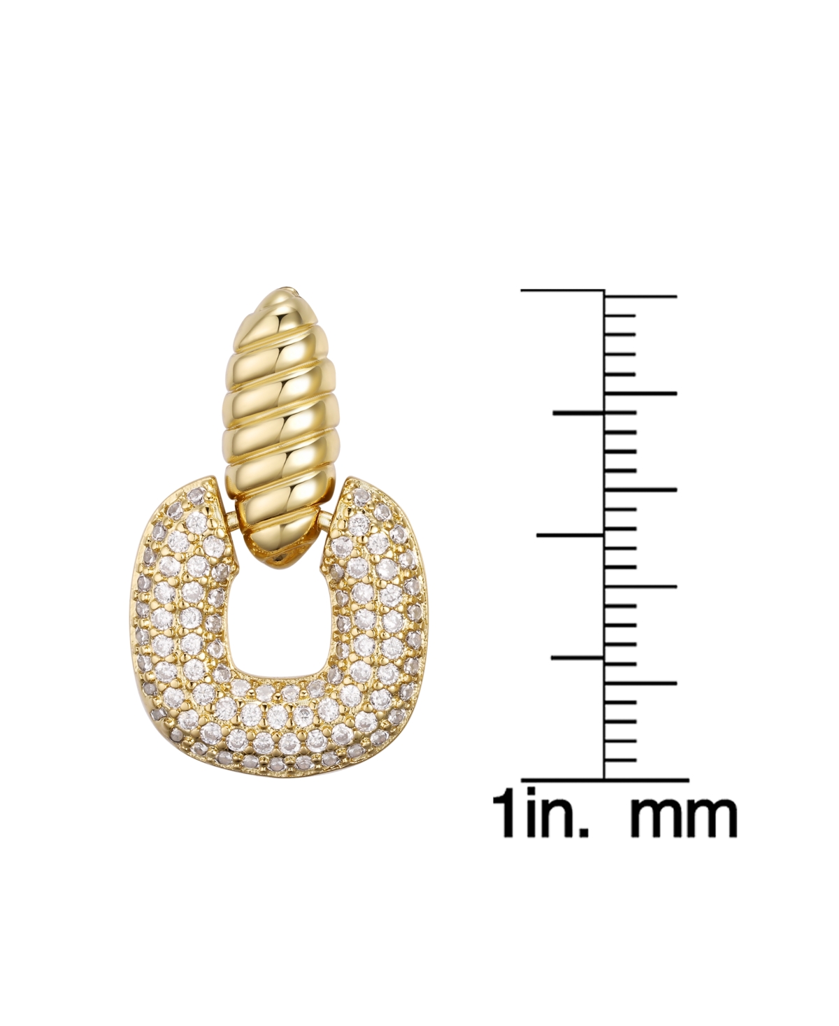 Macy's Cubic Zirconia Cushion Design Dangle Earrings In Gold
