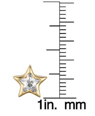 Cubic Zirconia Star Stud Earrings