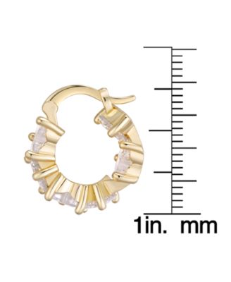 Cubic Zirconia Heart Hoop Earrings