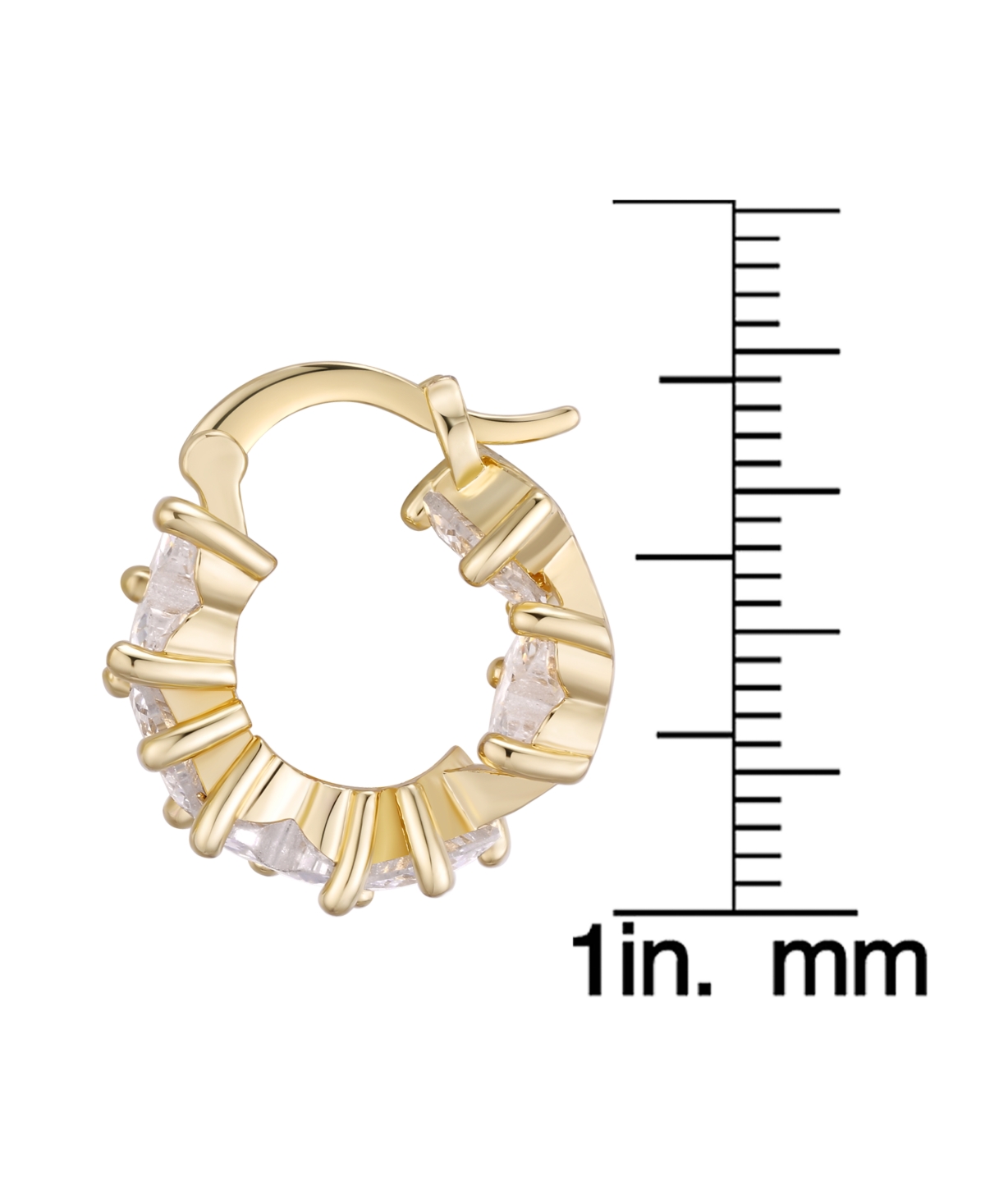 Macy's Cubic Zirconia Heart Hoop Earrings In Gold
