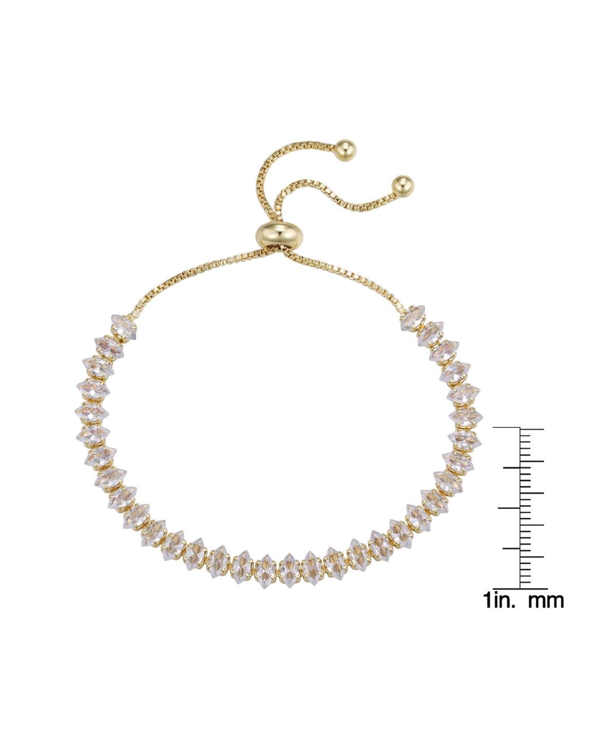 Macy's Cubic Zirconia Marquise Adjustable Bracelet In Gold