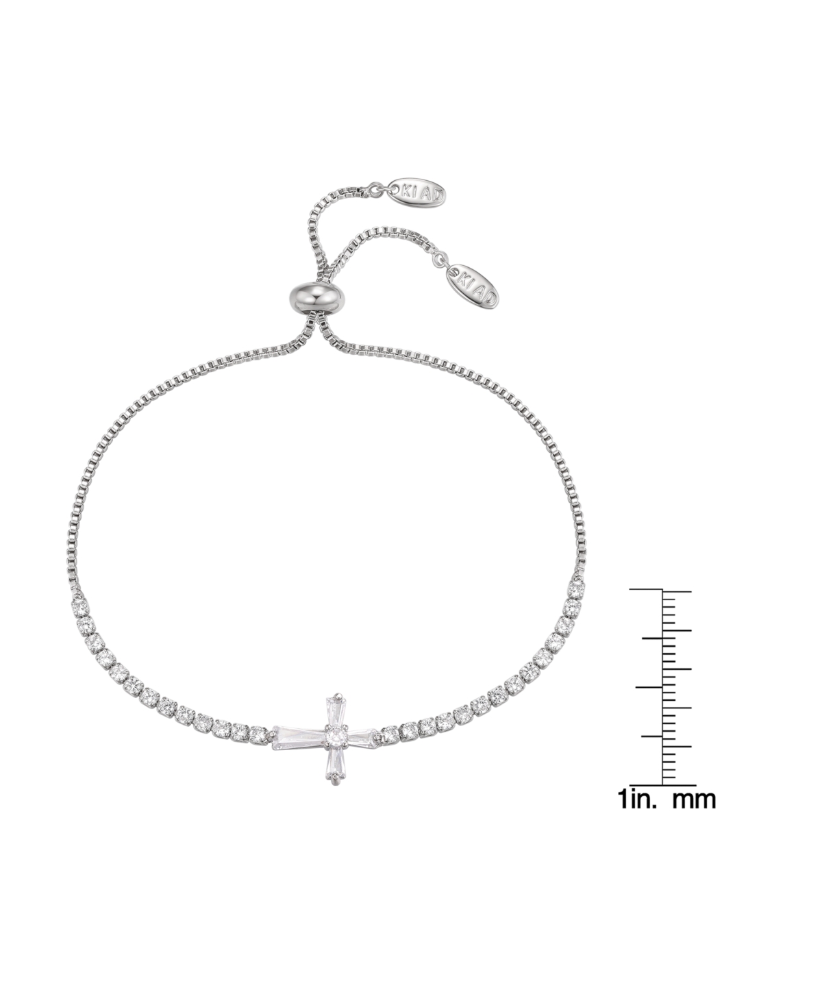 MACY'S CUBIC ZIRCONIA CROSS ADJUSTABLE BRACELET 