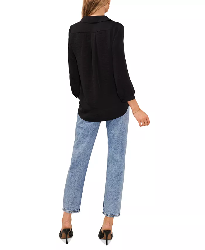 Women's Collared V-Neck Top - thumbnail 4