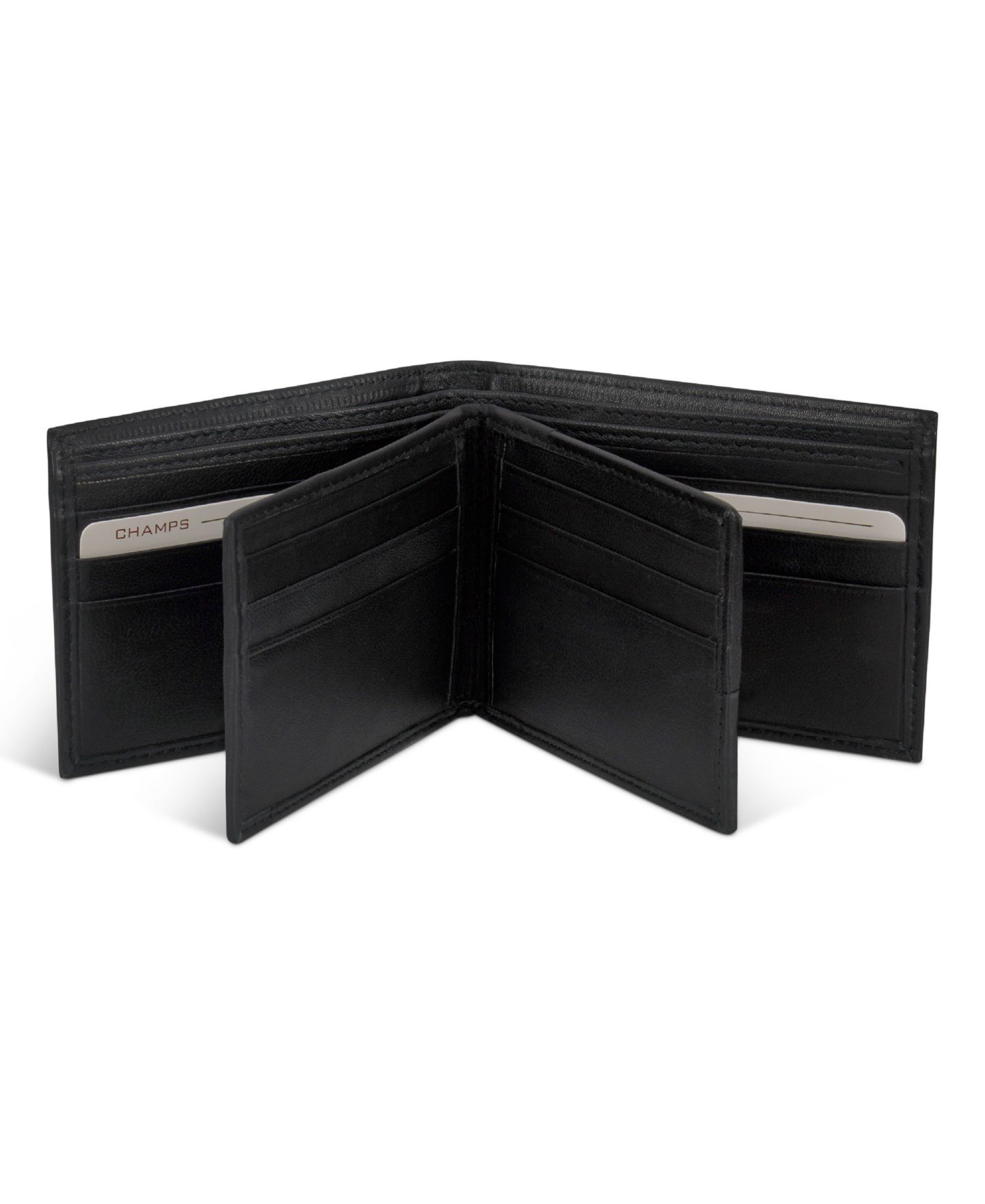 Мужской кошелёк CHAMPS Classic Collection Leather Multi-Wing Card Wallet, цвет: Чёрный — фото 7