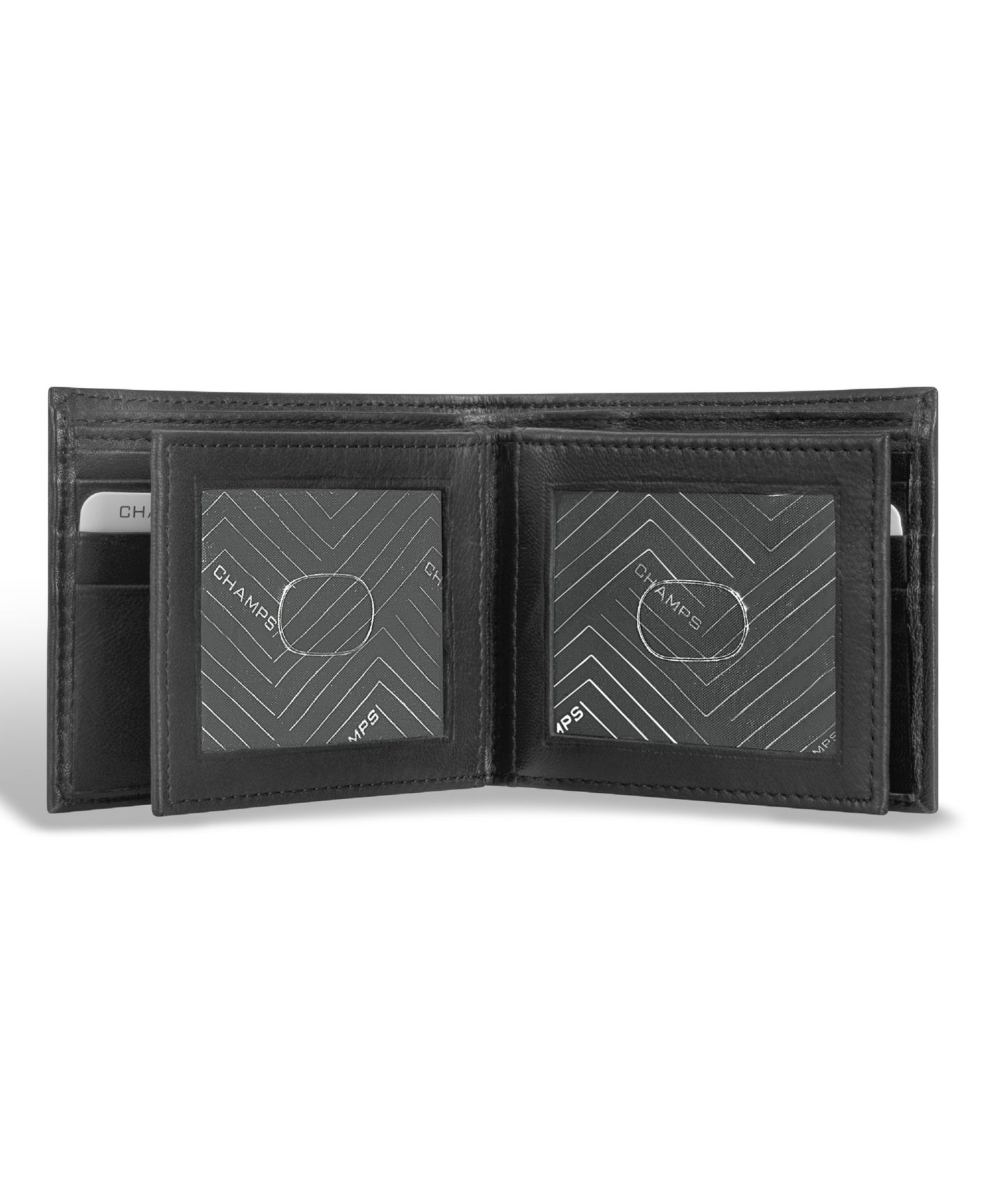 Мужской кошелёк CHAMPS Classic Collection Leather Multi-Wing Id Wallet, цвет: Чёрный — фото 4