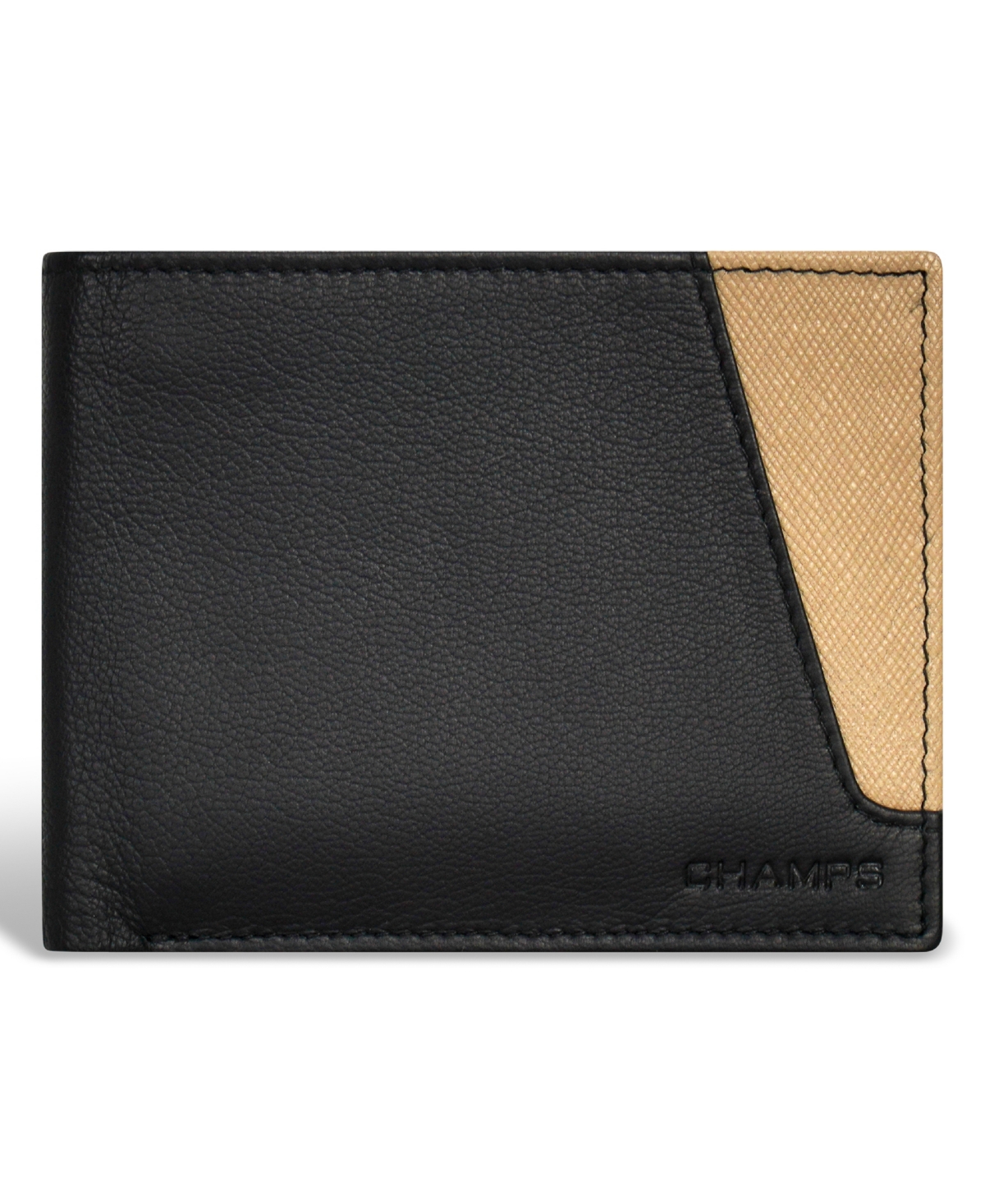 Champs Iconic / Leather Center Wing Wallet In Black,ivory