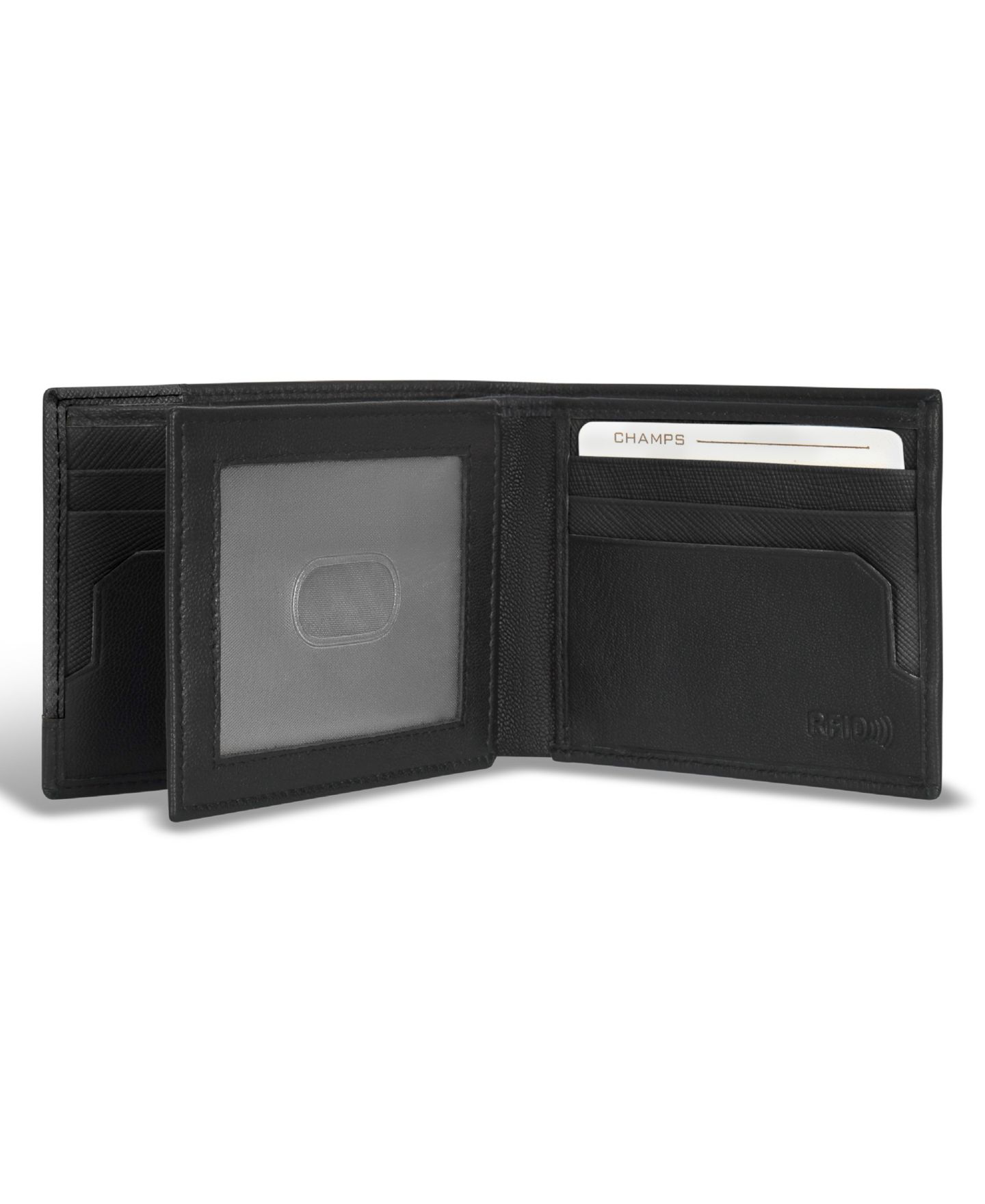 Мужской кошелёк CHAMPS Iconic Collection Leather Center Wing Wallet, цвет: Чёрный — фото 4