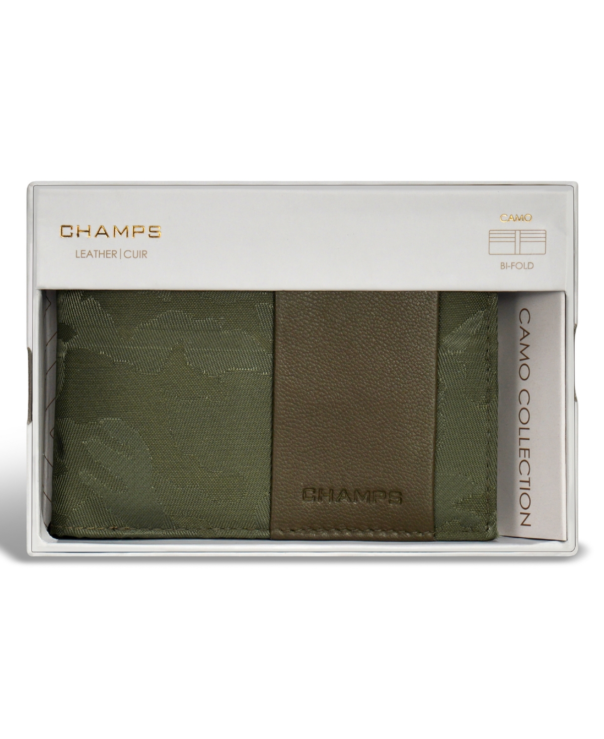 Shop Champs Men's Camo Collection Leather Bi-fold Wallet In Green