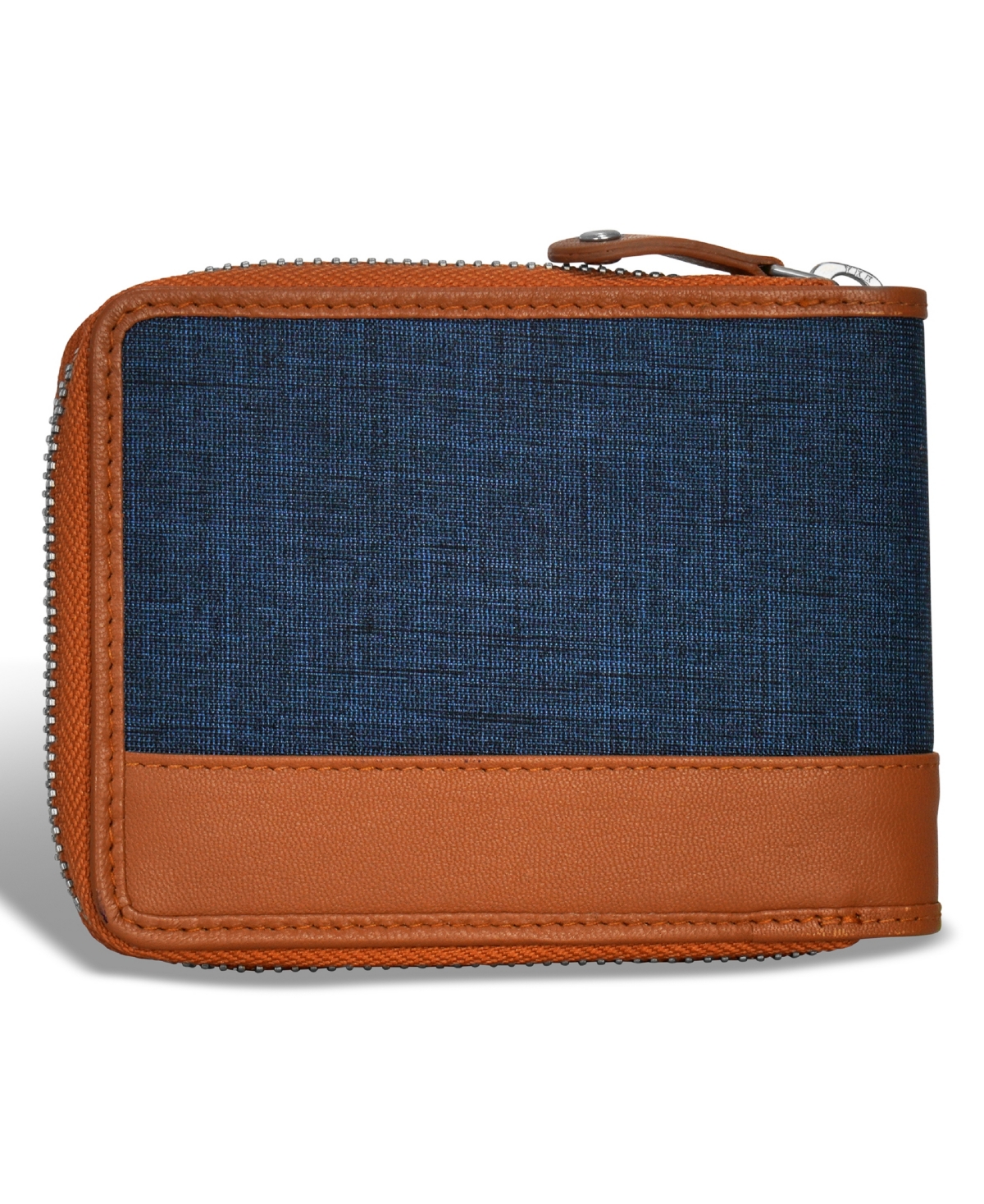 Shop Champs Men's Denim Collection Leather Zip Around Wallet In Blue