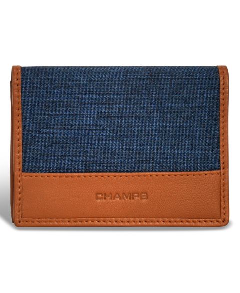 CHAMPS Men's Denim Collection Leather Cardholder