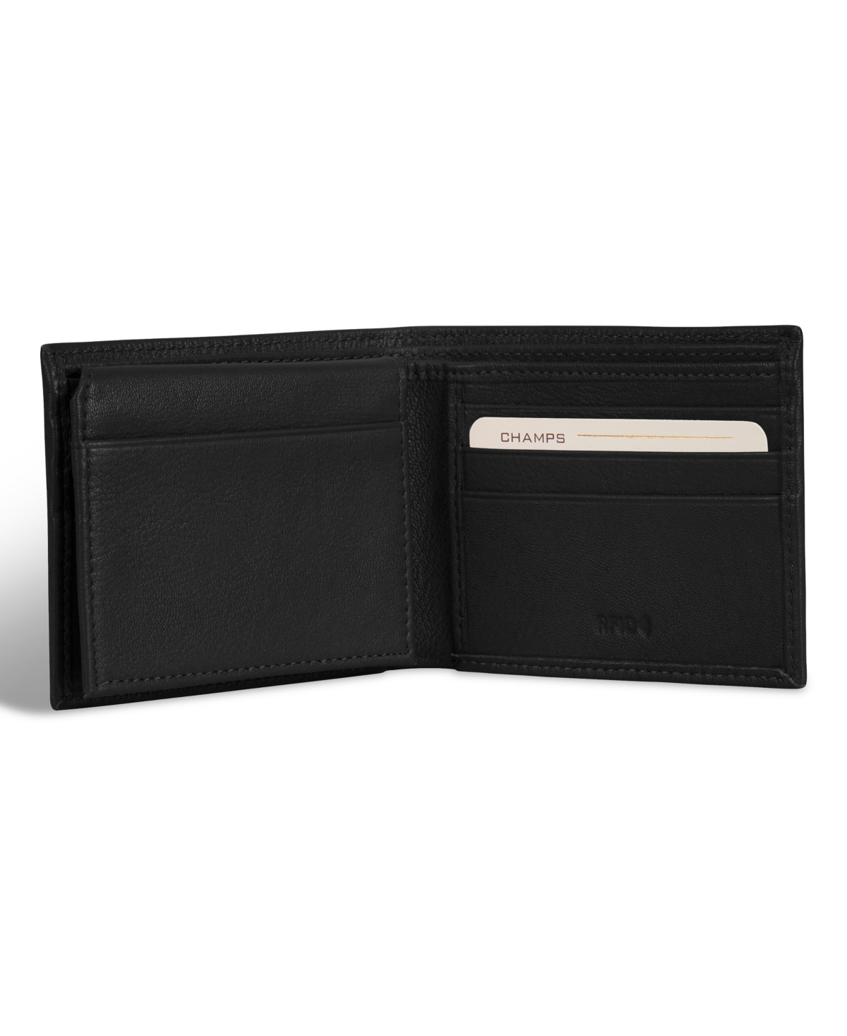 Shop Champs Men's Onyx Collection Leather Top Wing Wallet In Black