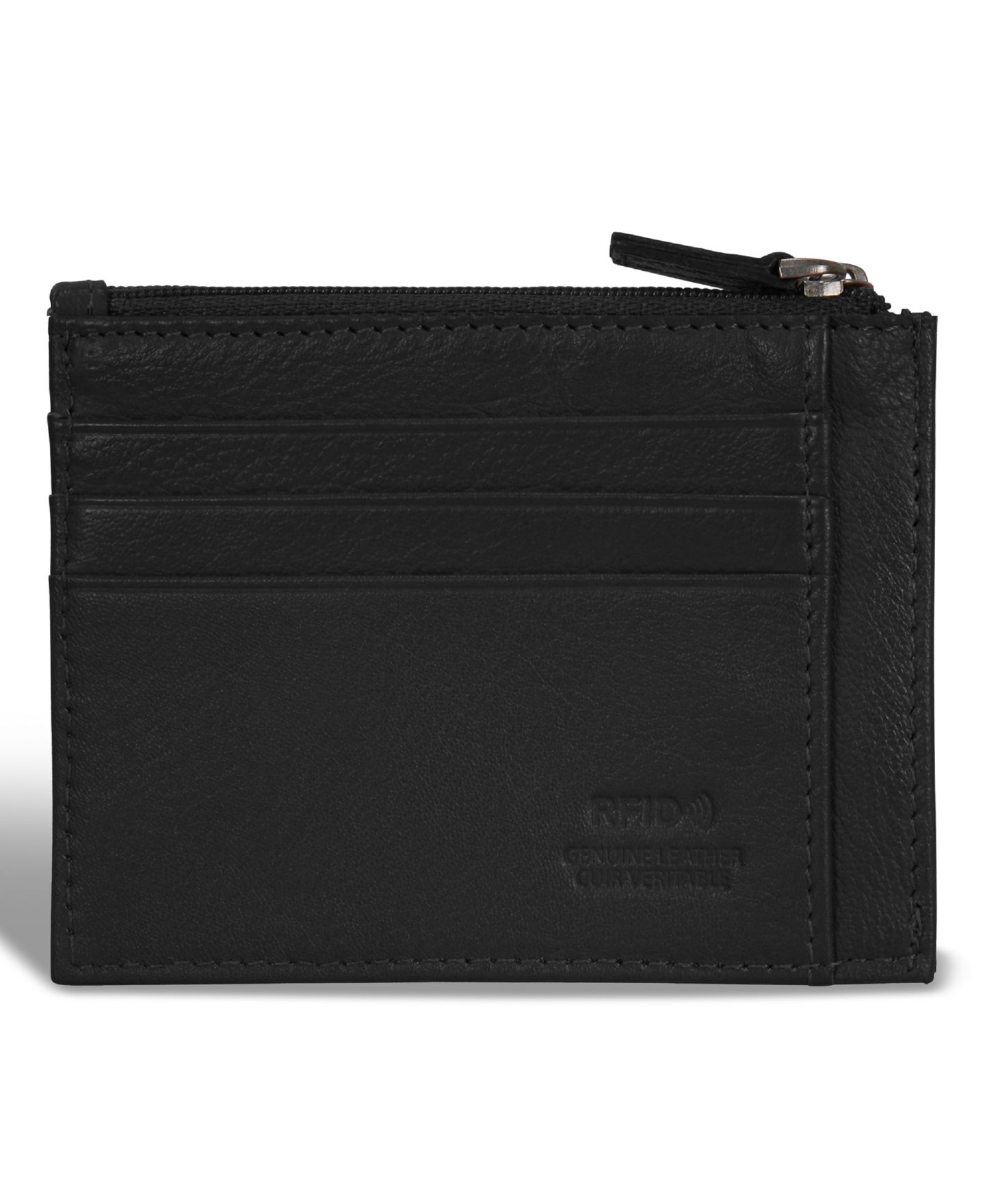 Мужской кошелёк CHAMPS Onyx Collection Leather Zip Card Case, цвет: Чёрный — фото 2