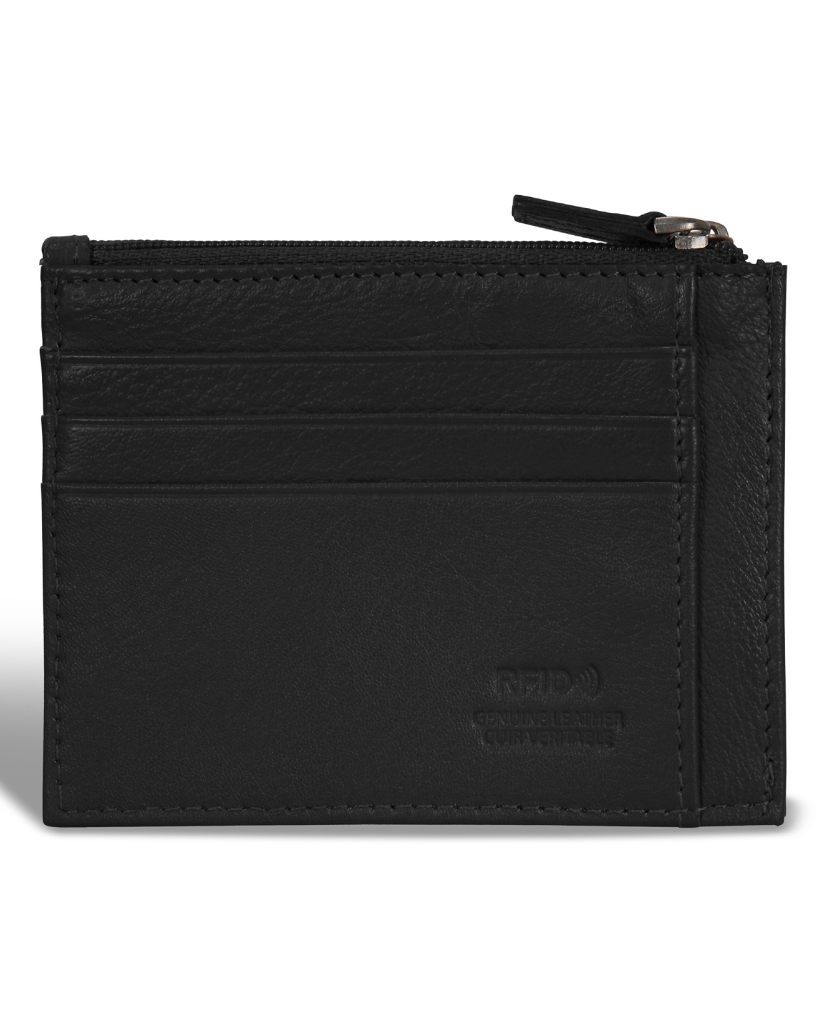 Shop Champs Men's Onyx Collection Leather Zip Card Case In Black