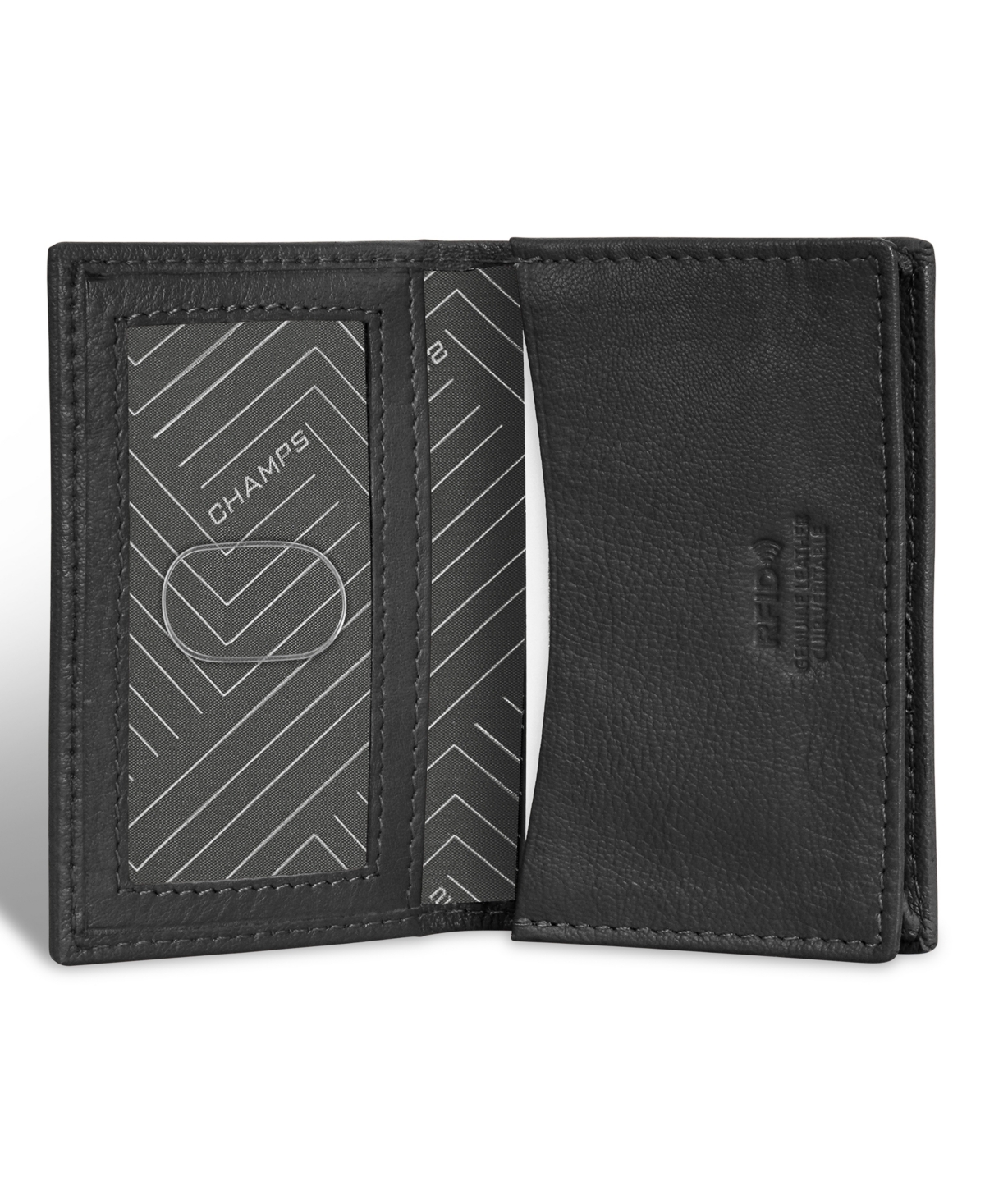 Shop Champs Men's Onyx Collection Leather Card Case In Black