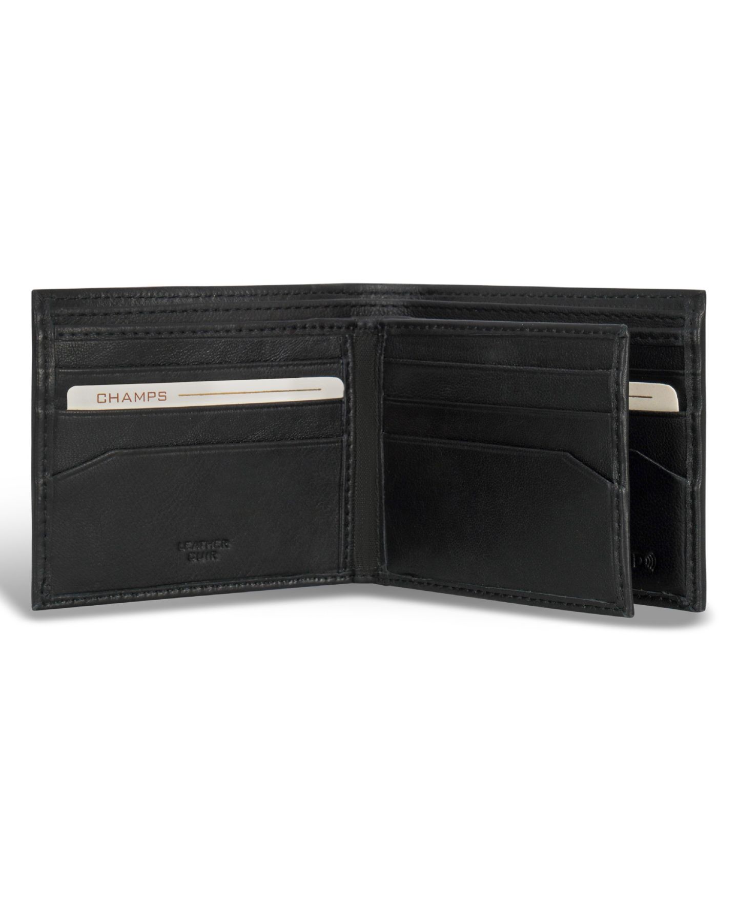 Мужской кошелёк CHAMPS Classic Collection Leather Center-Wing Wallet, цвет: Чёрный — фото 6
