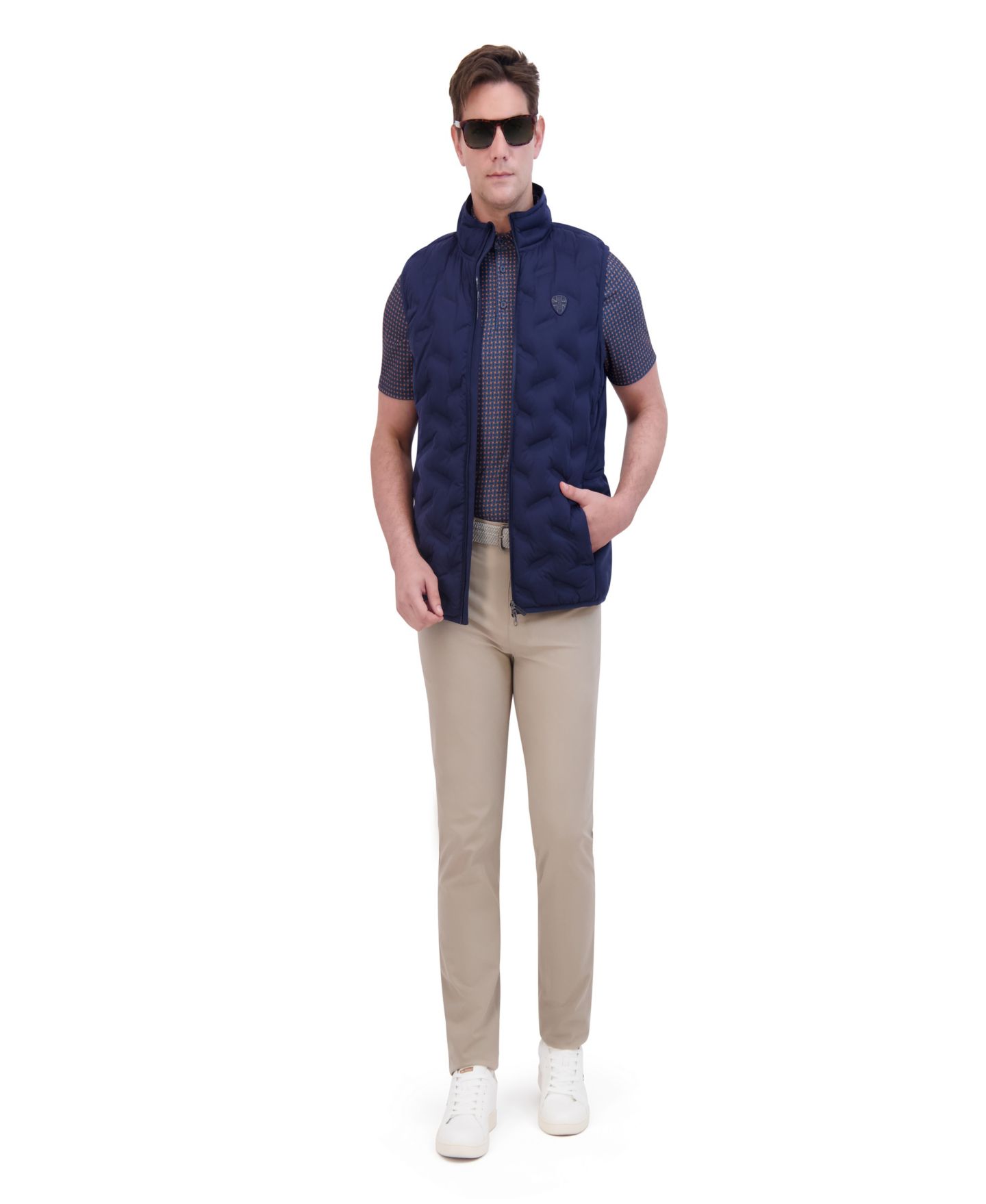 Мужской жилет Ben Sherman Sport 4Way Stretch Seamless Quilt Vest, цвет: Тёмно-синий — фото 3