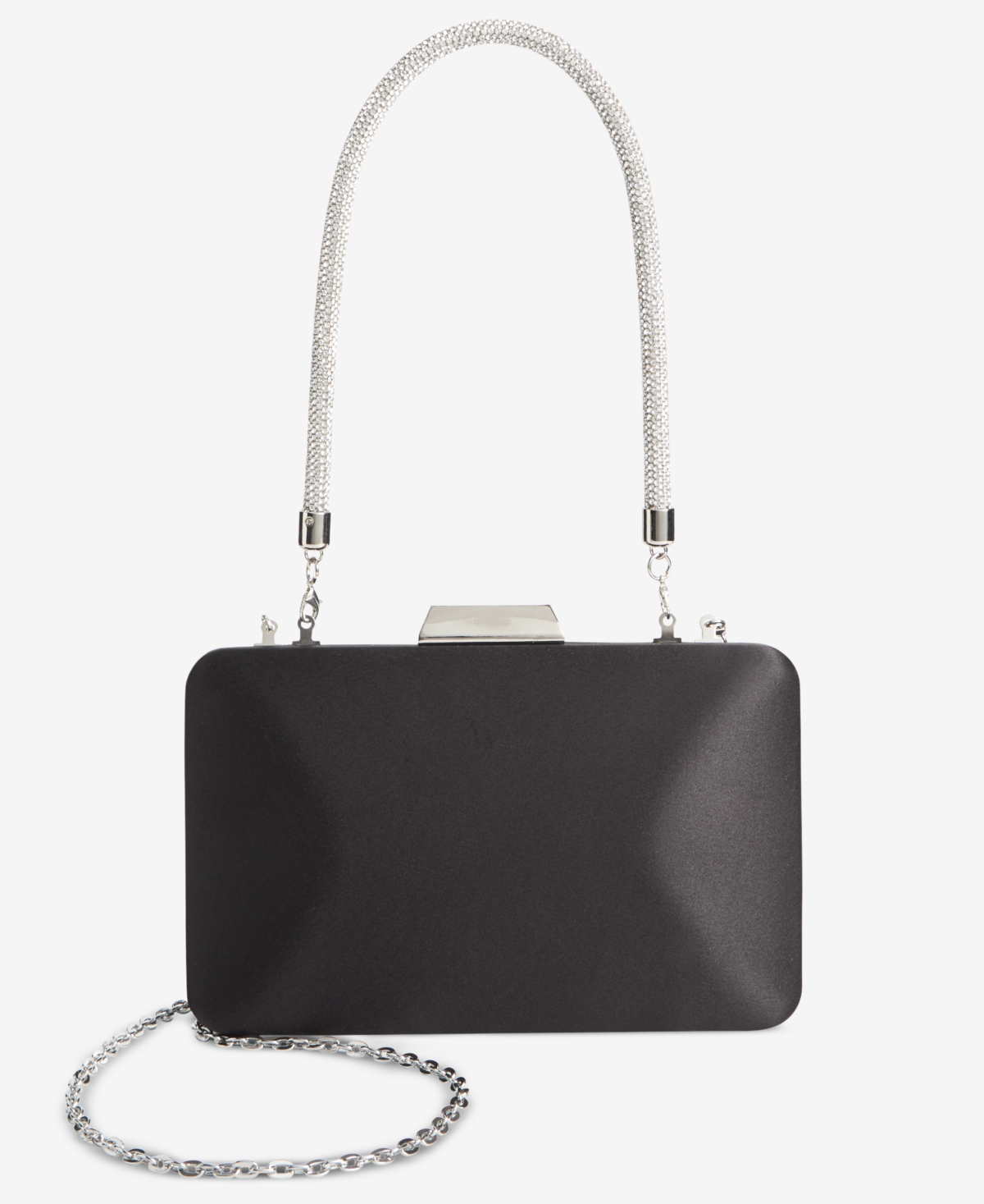 Crystal Top Handle Mini Satin Frame Bag, Exclusively at Macy's - Black