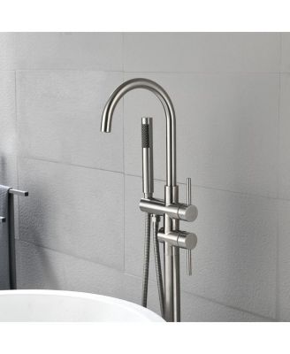 Freestanding Bathtub Faucet - High Flow Tub Filler with Handheld Shower and Swivel Spout