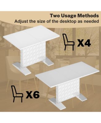Glossy Wood Telescopic Dining Table