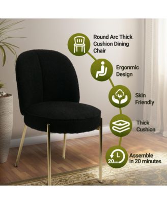 Teddy Set of 2  Fabric Adjustable Foot Nails Upholstered Seating  Dining Chair