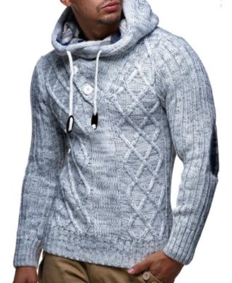 Men s Knitted Pullover | Long-Sleeved Slim fit Hoodie | Basic Winter Hoodie-Sweater for Men