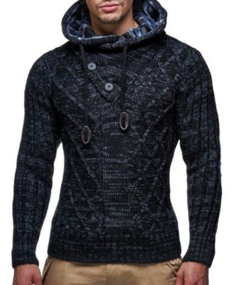 Men s Knitted Pullover | Long-Sleeved Slim fit Hoodie | Basic Winter Hoodie-Sweater for Men