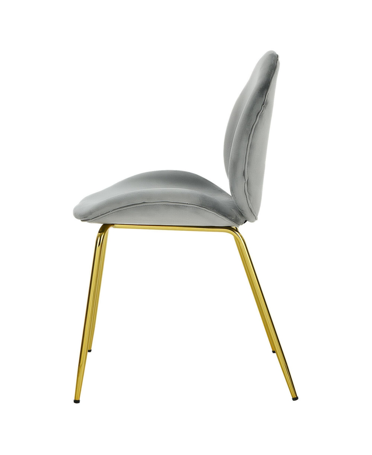 Gymax 4PCS Velvet Dining Chair Accent Leisure Chair Armless Side Chair Green - Grey+gold