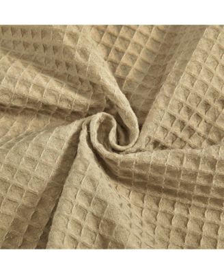 Awesome Home Cotton Blend Soft Waffle Weave Shower Curtain with Snap in Liner