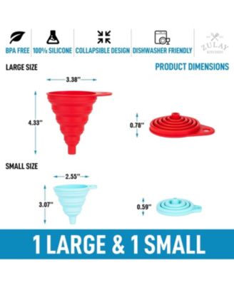 Silicone Space Saving Collapsible Funnel Set With Narrow Mouth
