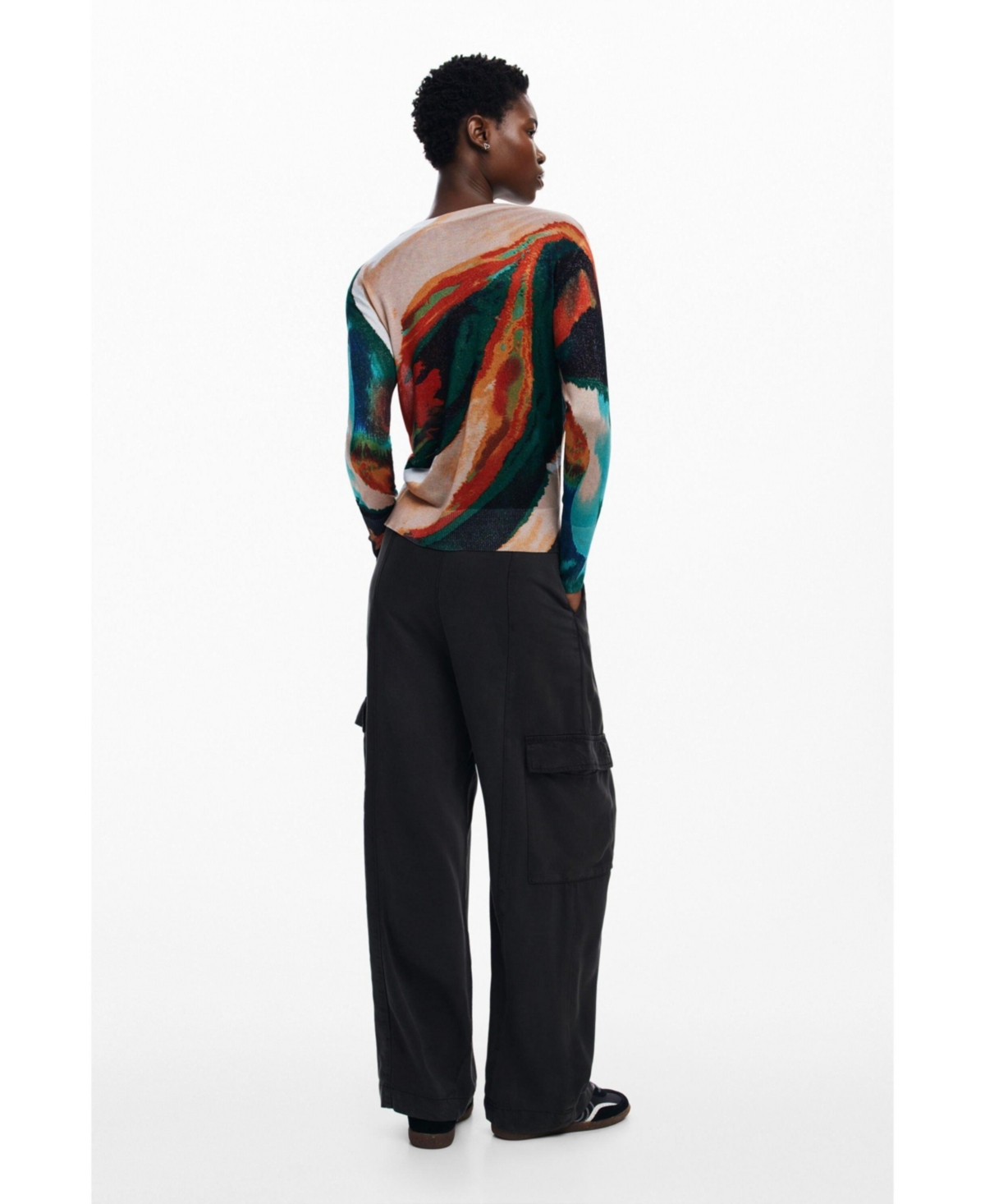 Desigual Women's Fine knit Arty faded sweater