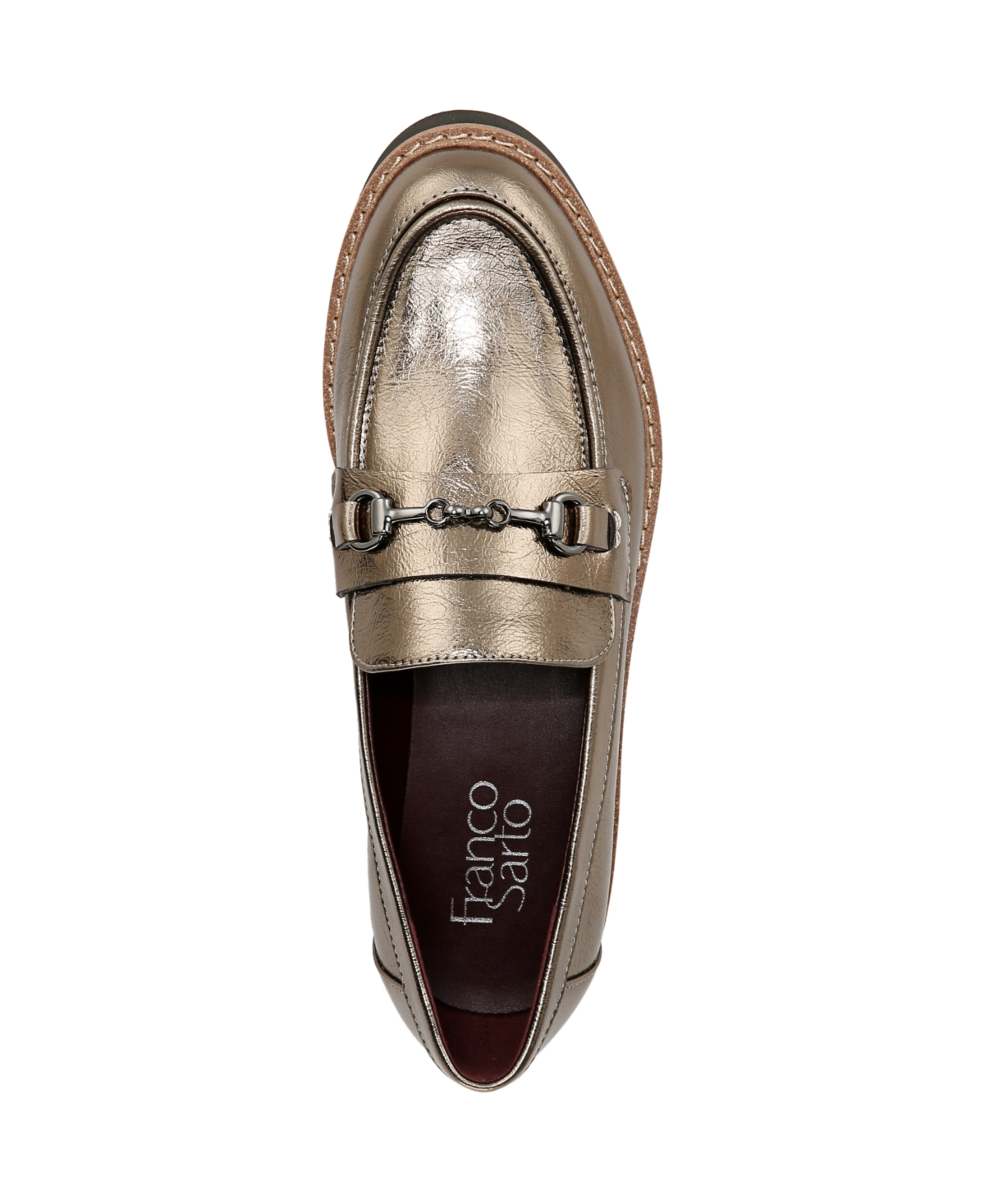 Franco Sarto Colette Bit Loafer In Pewter Metallic Faux Leather