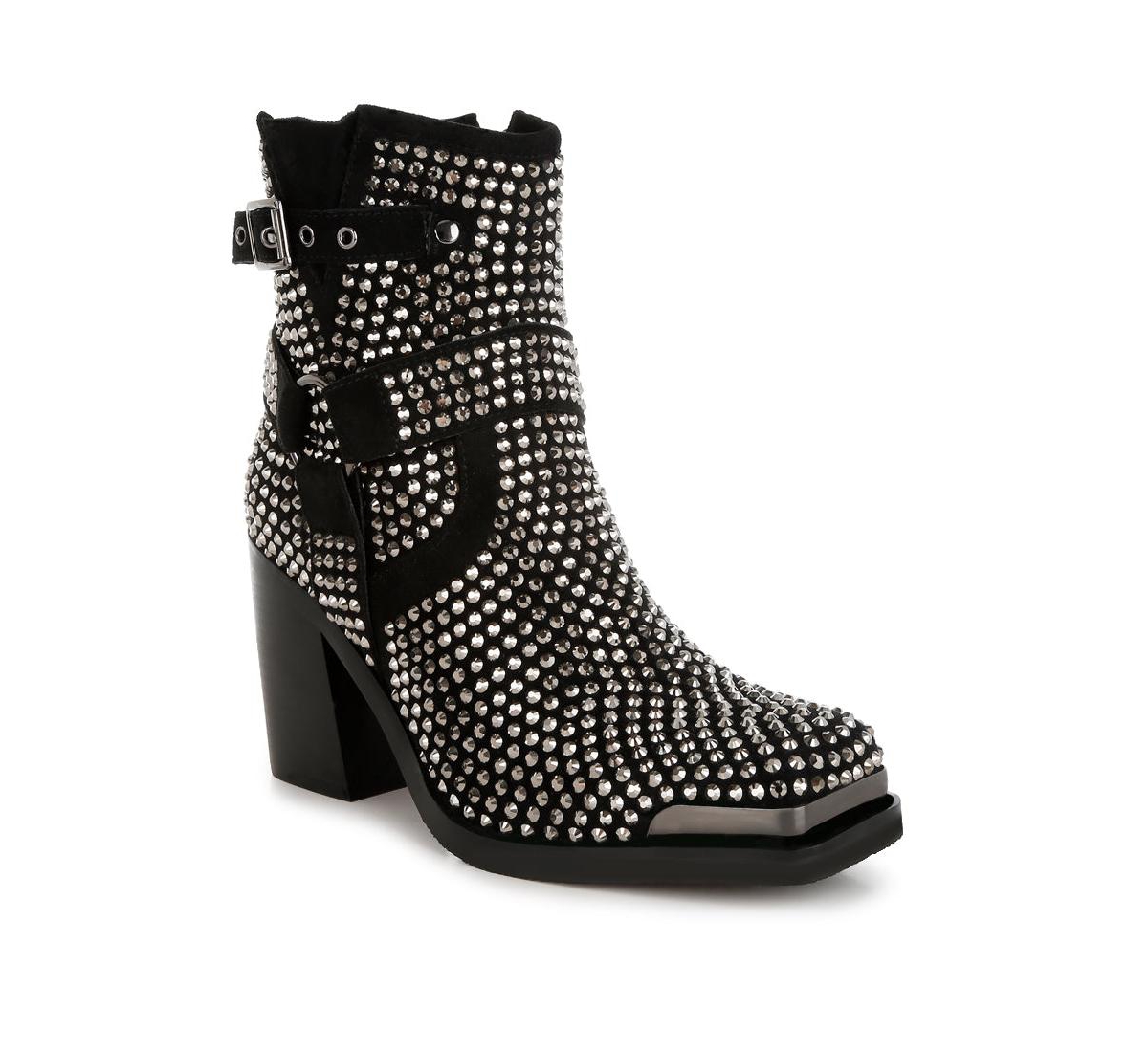 Rag & Co Babbon Studded Harness Detail Ankle Boots