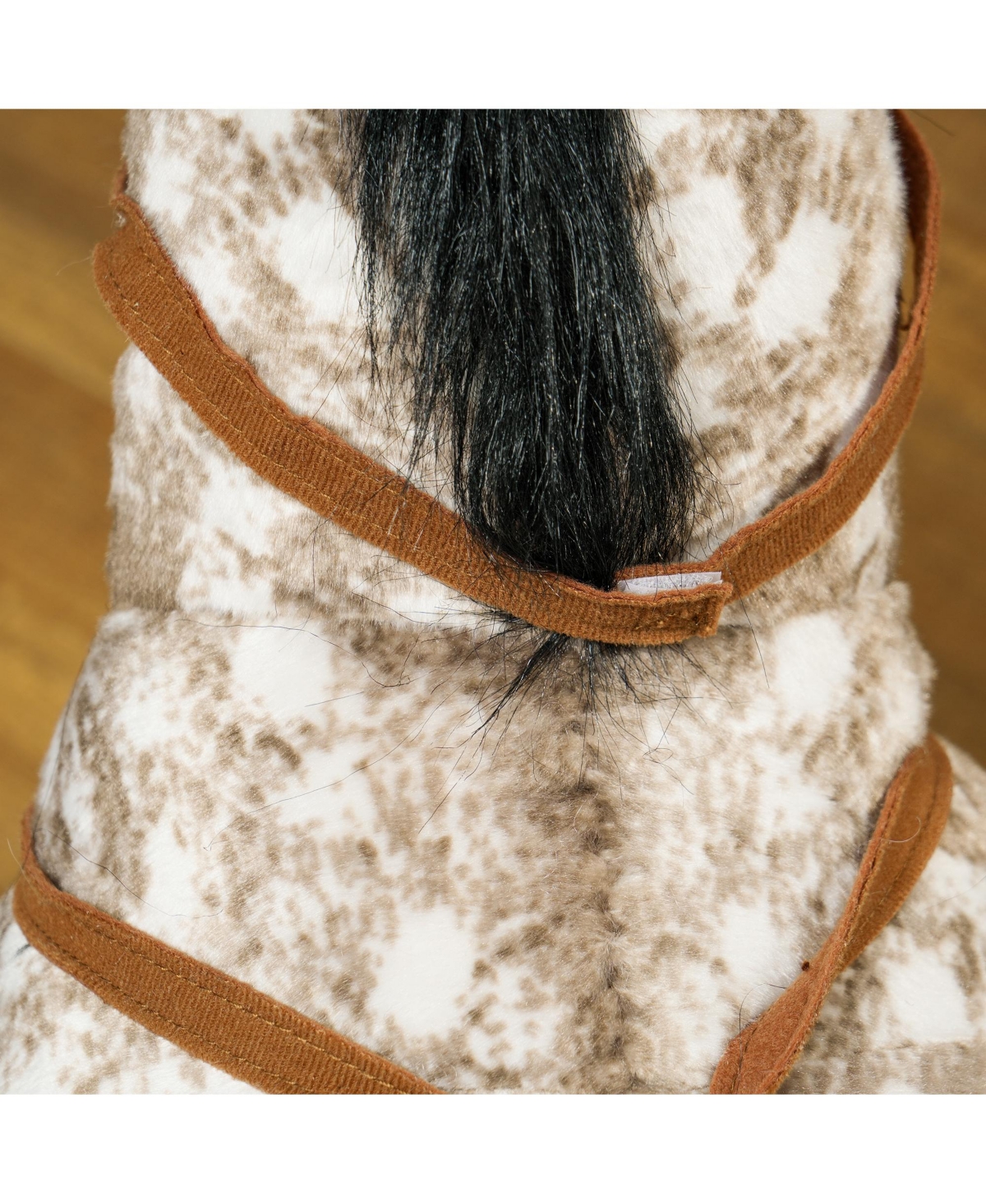 Qaba Ride on Horse with Neighing Sound, Saddle, Stirrups for Ages 3-8