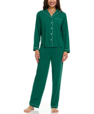 Flora Nikrooz Women's 2-Piece Super Soft Floral Print Top and Pants Pajama Set