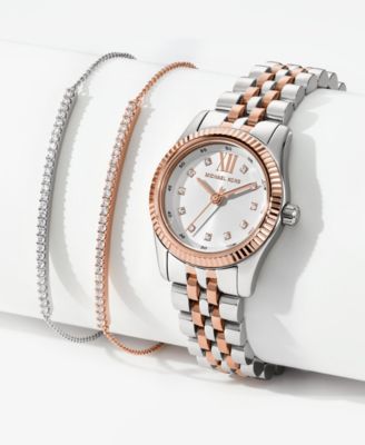 Women's Lexington Three-Hand Two-Tone Stainless Steel Watch and Bracelets Gift Set 26mm