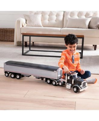 1/16 Big Roads Farm Black Peterbilt Model with Grain Trailer and Lights & Sounds