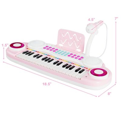 37 Keys Kids Toy Electronic Organ Portable Piano Keyboard w/ Microphone