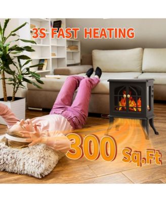 1500W Electric Fireplace Stove Heater Space Heater with 3D Flame Effect