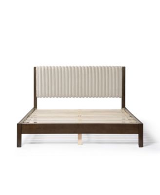 Alder Queen Platform Bed with Corduroy Fabric Upholstery